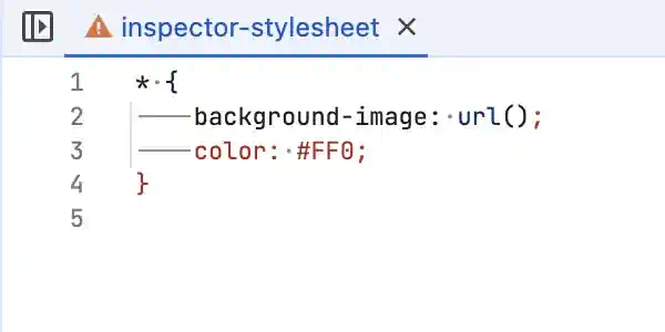 inspector-stylesheet 中出现了高亮异常，后续字符变为字符串的高亮颜色。