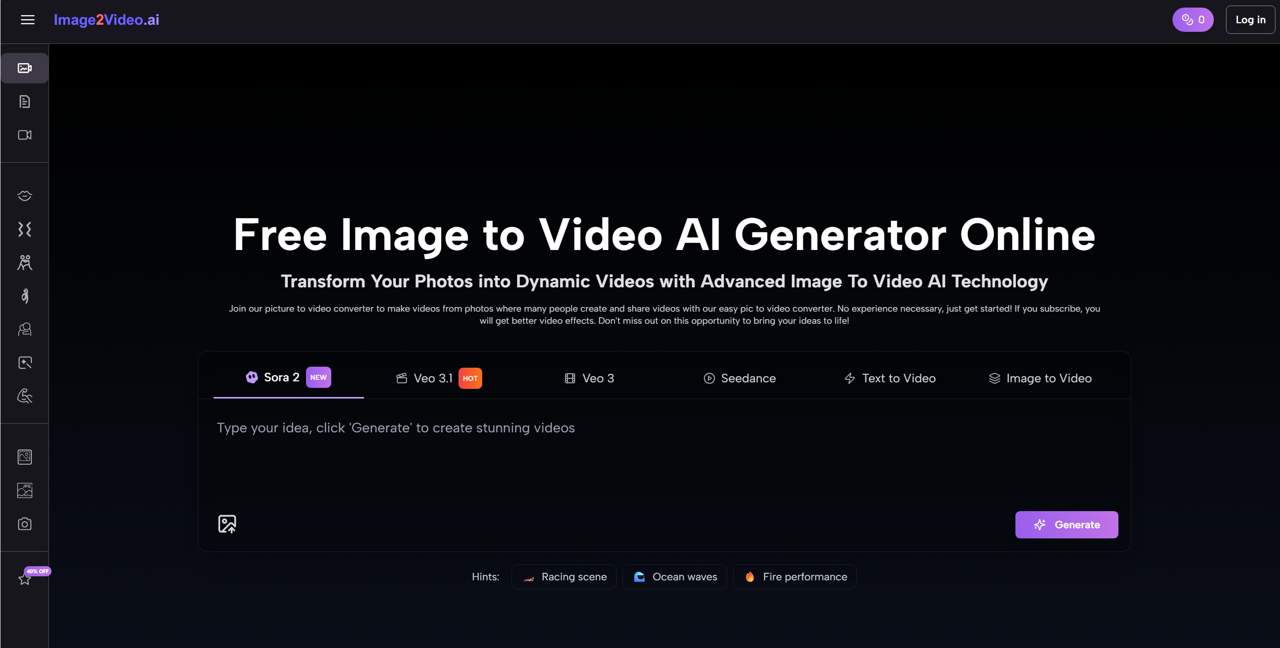 image2video 免费在线图像到视频 AI 生成器