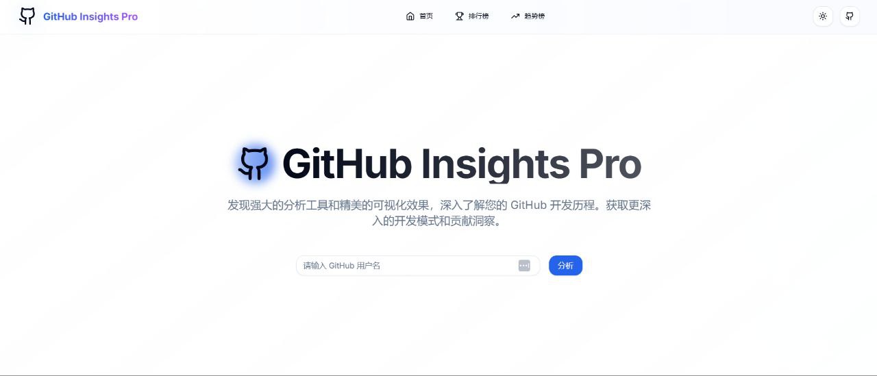 GitHub Insights Pro – 专业 GitHub 数据分析和可视化工具
